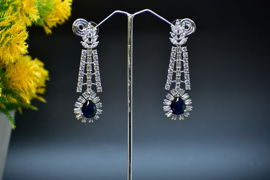 Malvi Silver Polish AD Designer Earrings