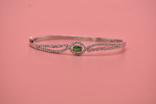 Kashira Green Stone Sterling AD Designer Bracelet