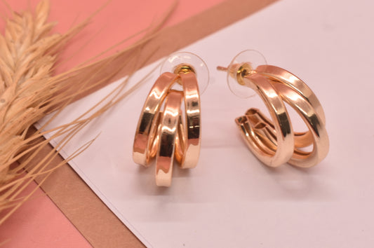 Deepika Brass Designer Hoop Earrings