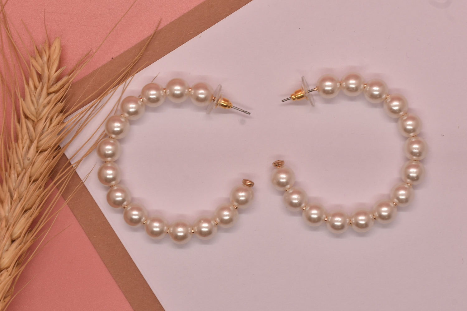 Rashmika pearl Designer Hoop Earrings 