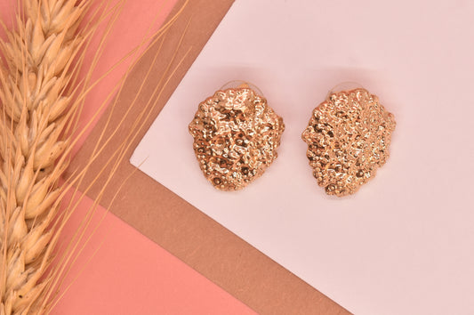 Nyra Brass Stud Designer Earrings