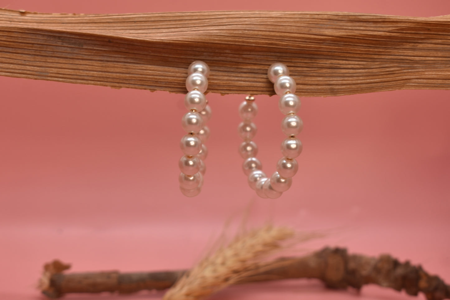 Rashmika pearl Designer Hoop Earrings 