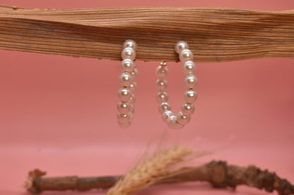Rashmika pearl Designer Hoop Earrings 