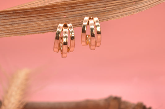 Deepika Brass Designer Hoop Earrings