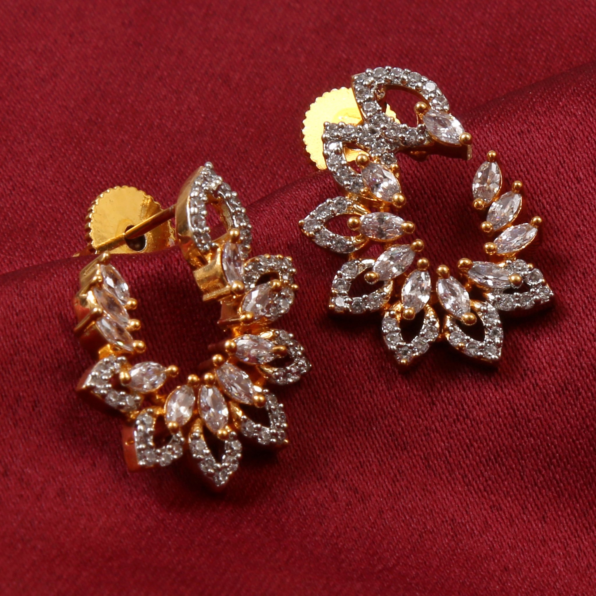 14K rose gold earrings with 4mm CZ for young lady | Golden Flamingo