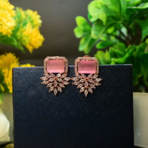 Pink AD Stone Earrings