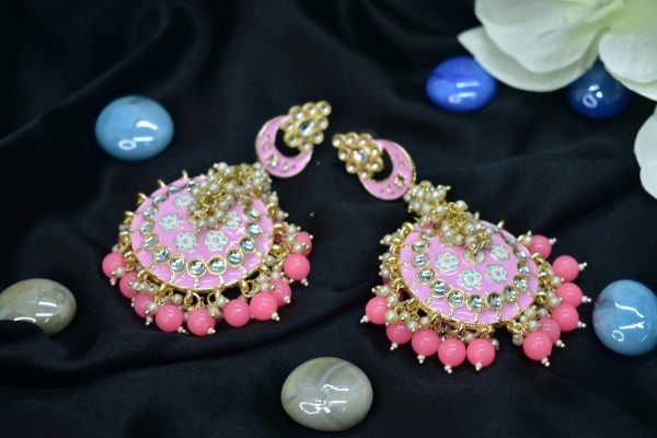 Pearl polki earrings