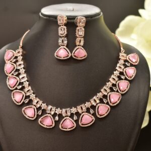 RoseGold AD Pink Necklace