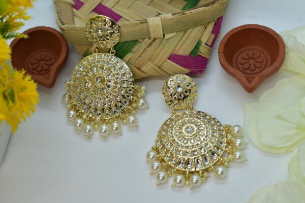 Dipta Pearl Droppings Kundan Jhumki