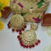 Dipta Designer Red Kundan Jhumki