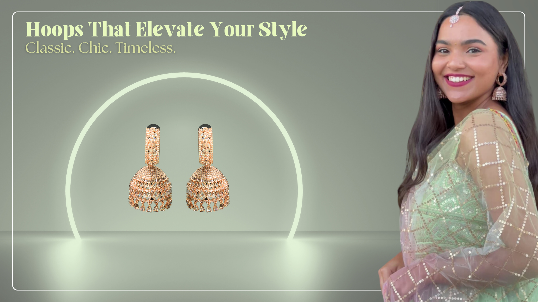 AD Hoop Jhumka Earrings